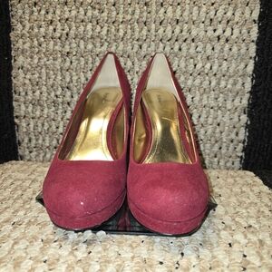Style & Co. Burgundy Suede Heels